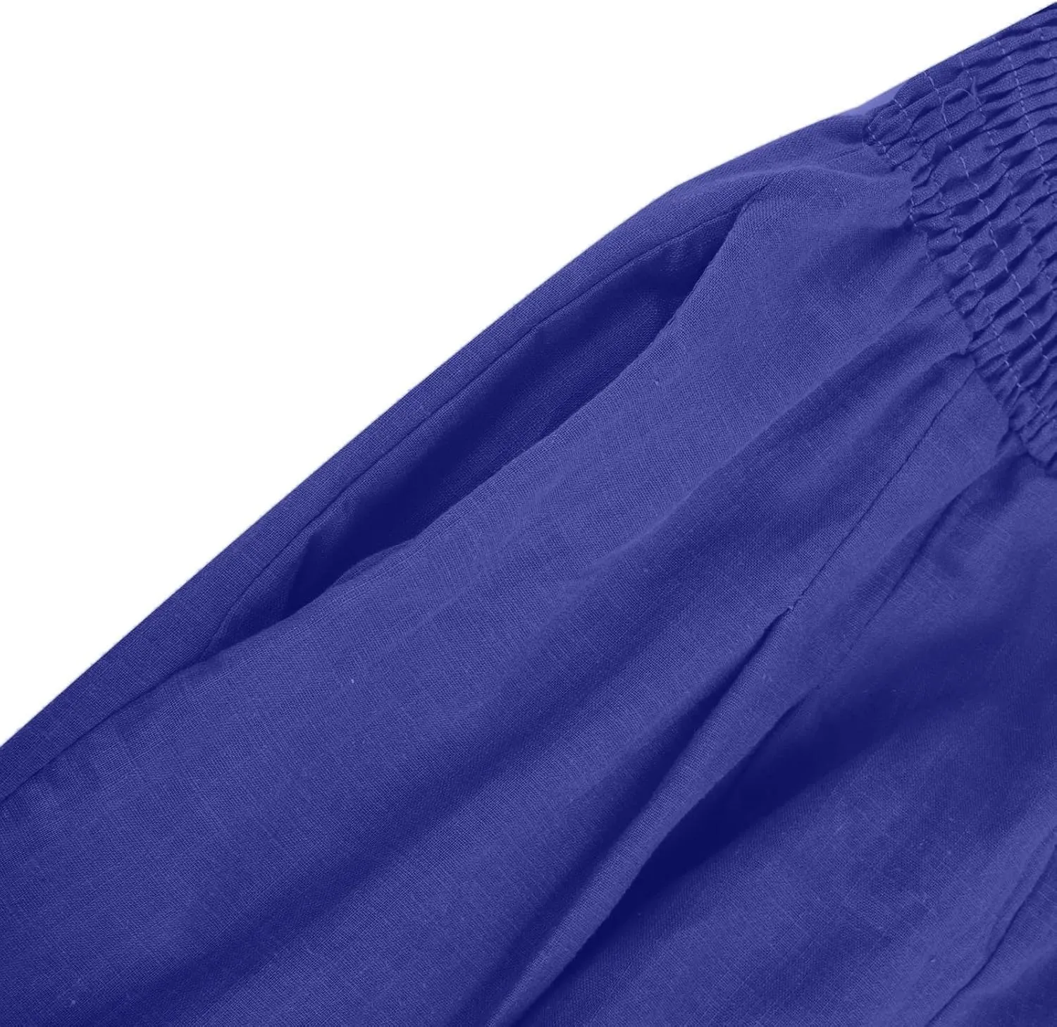 Womens Linen Pants Wide Leg Casual High Waist Solid Color Sports Pants Cotton Linen Summer Trousers with Pockets