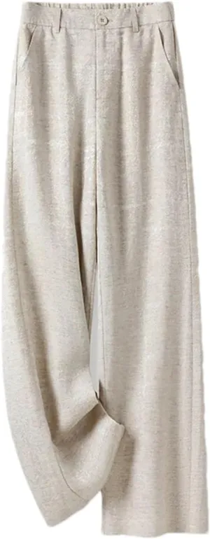 Women's Stretch Wide Leg Pants  Fashion Casual Linen Trousers Summer Beach Vacation Outfits
