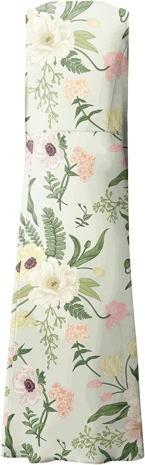 Womens Summer Dresses 2025 Sleeveless Scoop Neck Lightweight Loose Maxi Dress Casual A-Line Swing Long Sundress