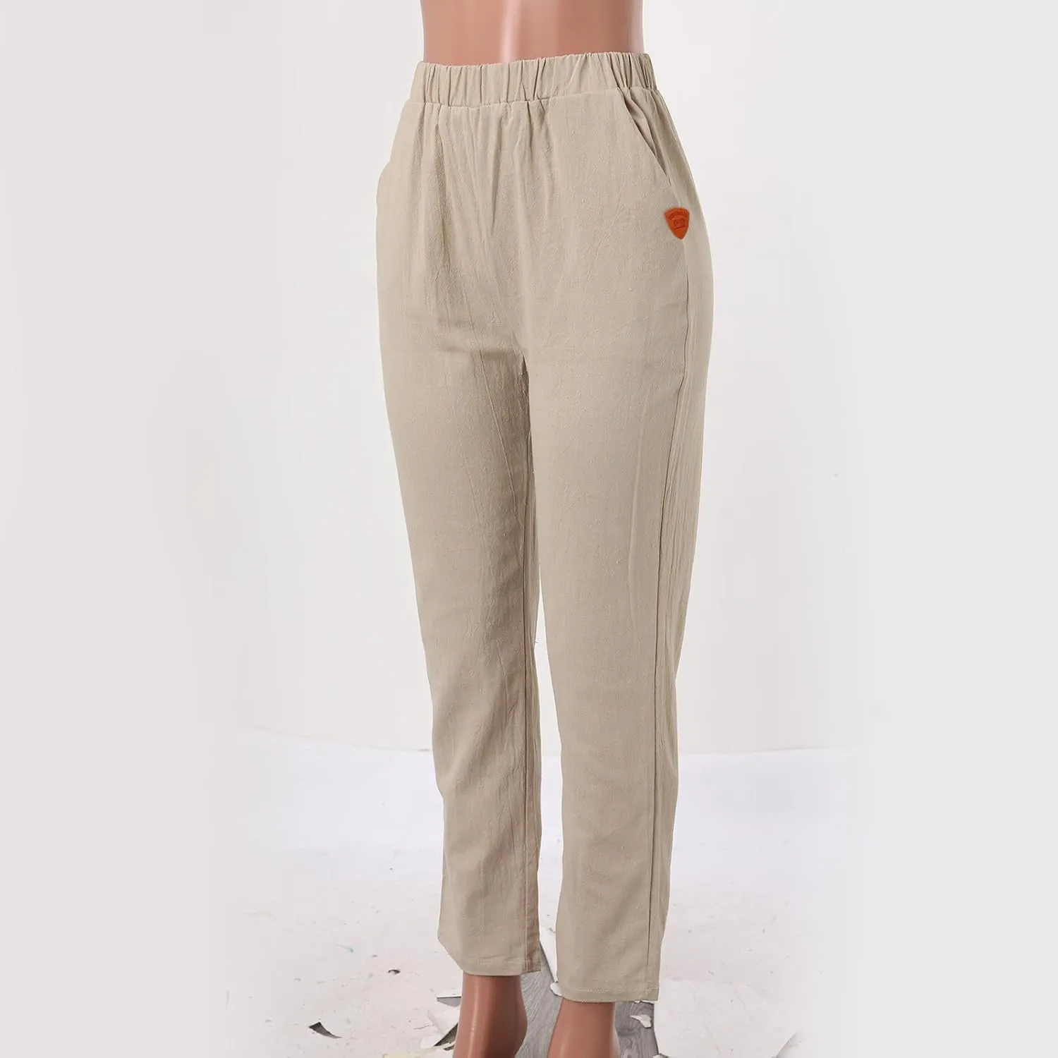 Womens Wide Leg Cotton Linen Pants Summer Casual High Waist Lightweight Lounge Slacks Oversized Beach Baggy Trousers